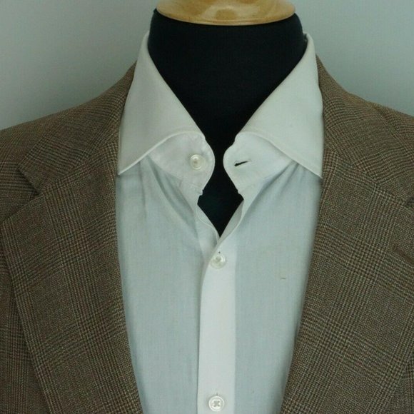 Ermenegildo Zegna 100% Silk Light Brown Plaid coat - Picture 2 of 7